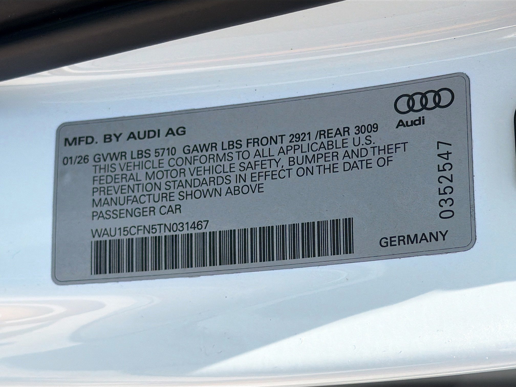 New 2026 Glacier White Metallic Audi Premium image 42