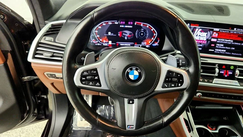 Used 2020 Black Sapphire Metallic BMW M50i Sports Activity Vehicle w/ Executive Pkg & Merino Leather image 14