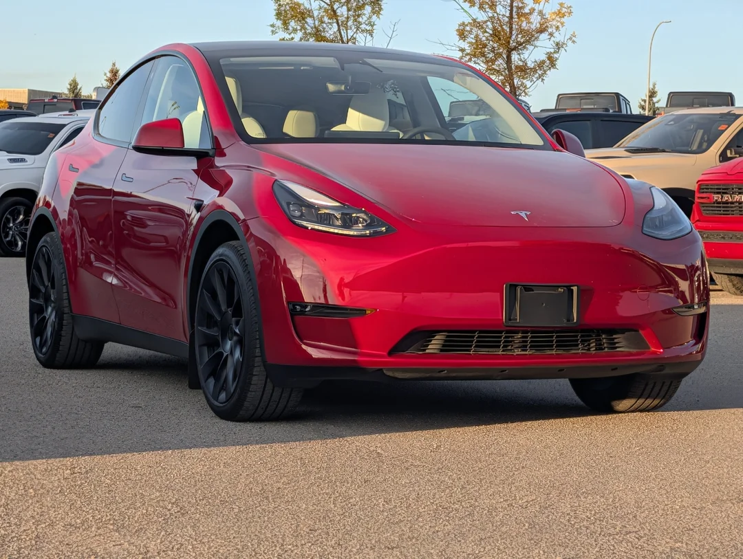 Certified Used 2023 Red Tesla Long Range AWD - Leather - Sunroof - FSD - Auto Steer & More image 2