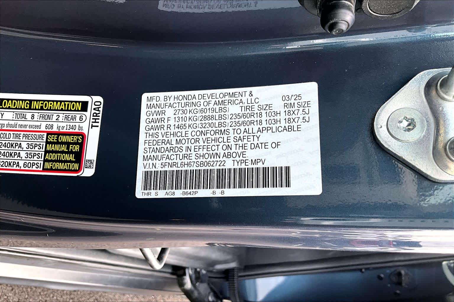 Used 2025 Crystal Black Pearl Honda EX-L image 35