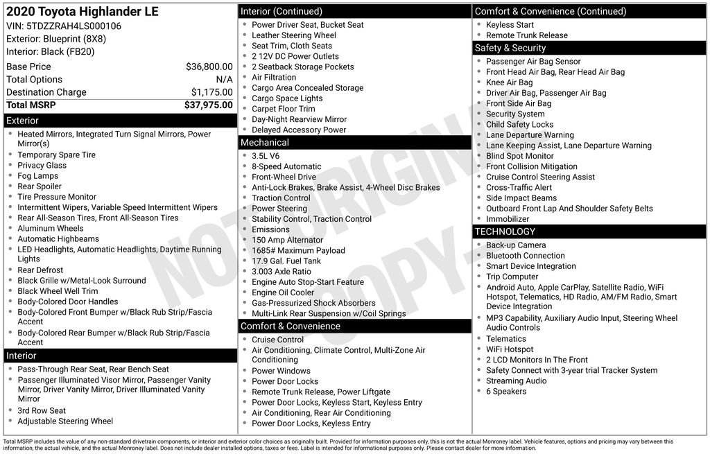 Used 2020 Blueprint Toyota LE image 31