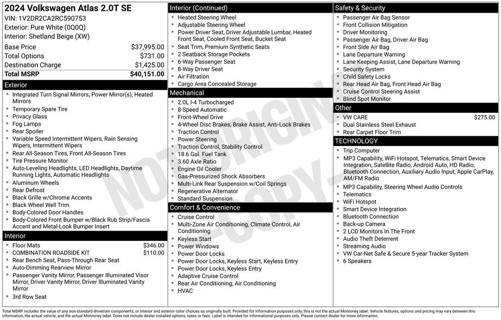Certified Used 2024 White Volkswagen 2.0T SE image 24