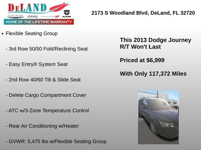 Used 2013 Dodge Journey R/T with VIN 3C4PDCEG1DT679604 for sale in DeLand, FL