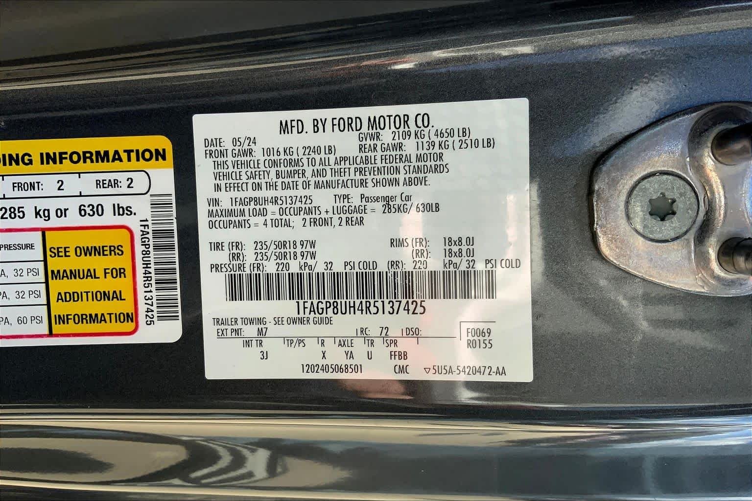 Used 2024 Carbonized Gray Metallic Ford EcoBoost Premium image 50