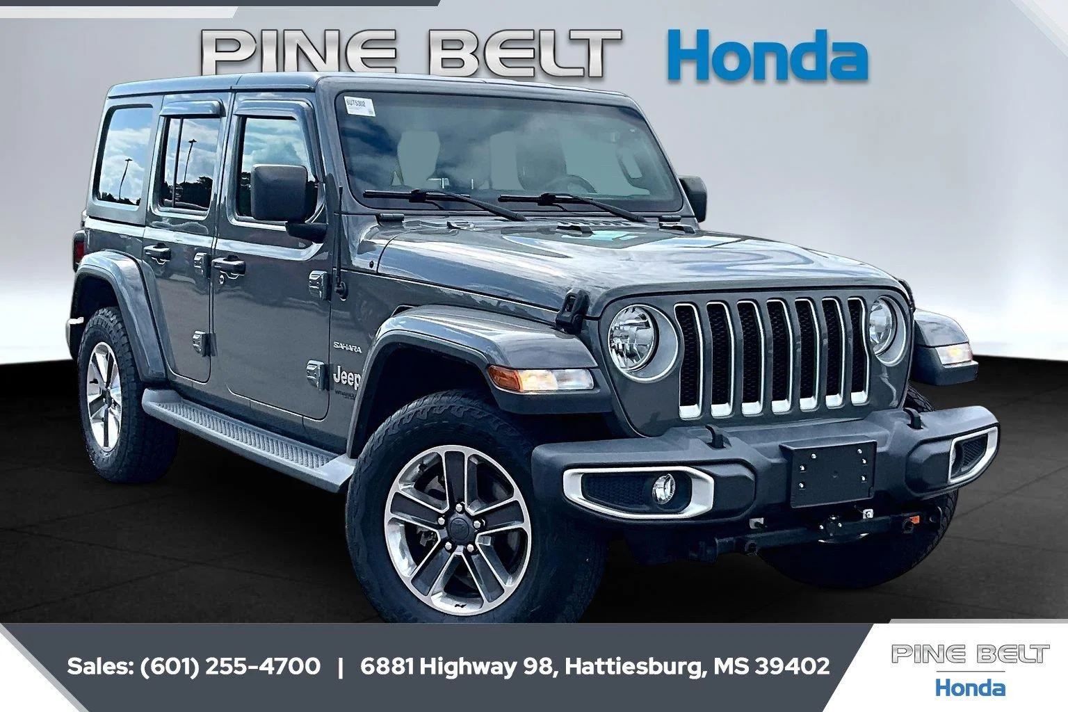 Used 2020 Sting-Gray Clearcoat Jeep Sahara image 1