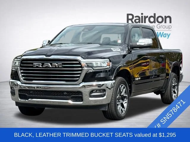 Used 2025 Diamond Black Crystal Pearlcoat Ram Laramie image 2