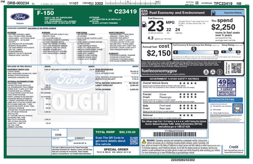New 2026 Blue Ford Lariat image 3