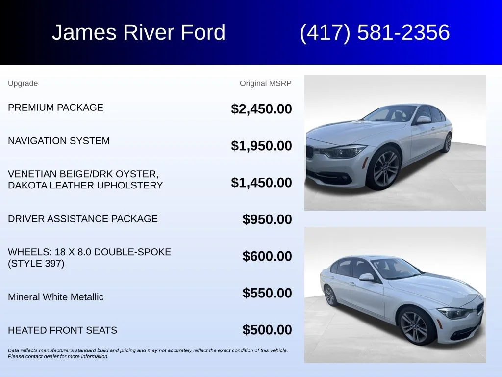 Used 2016 White Metallic BMW 328i xDrive image 5