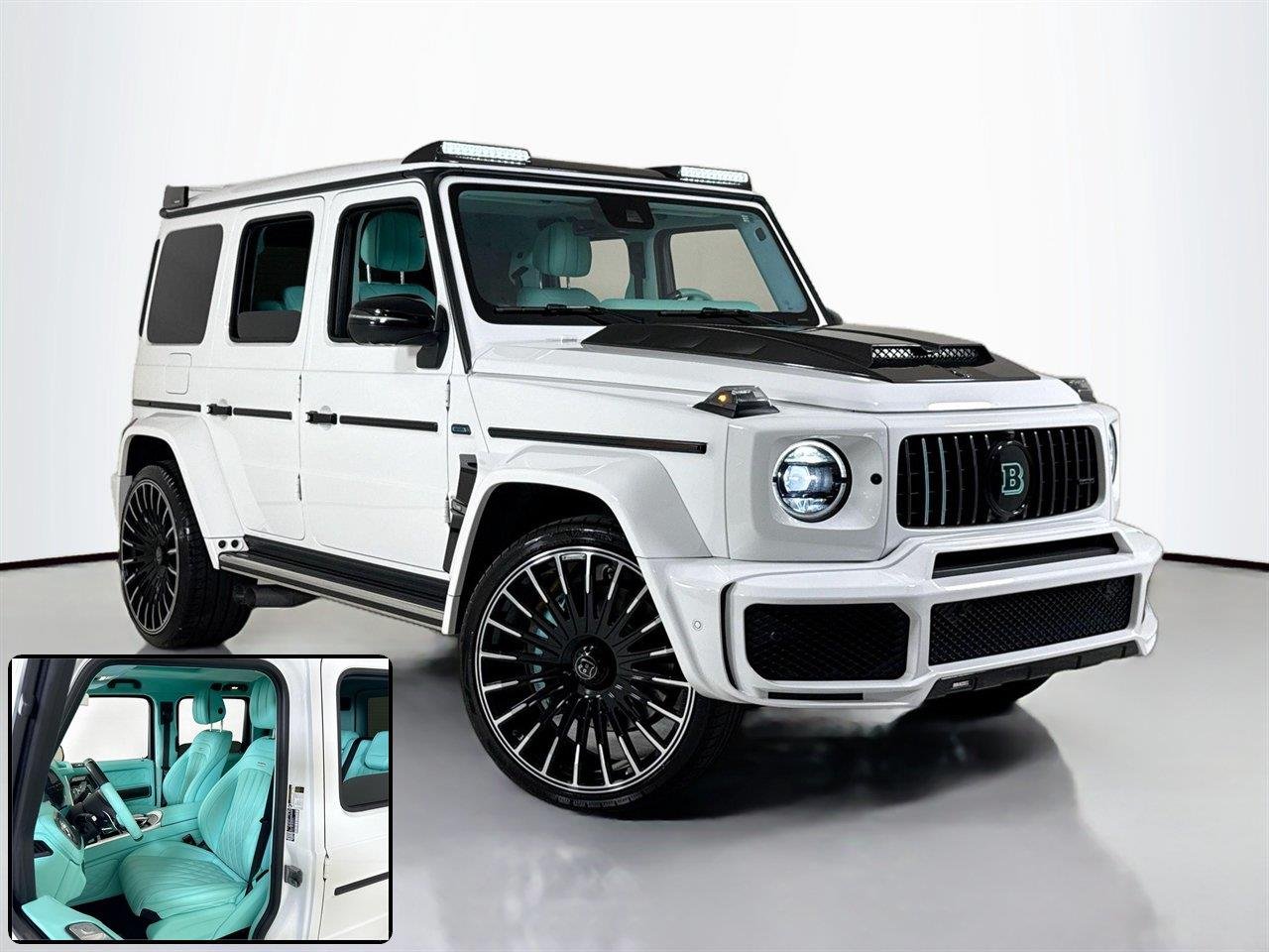 Used 2024 Polar White Mercedes-Benz AMG® G 63  Brabus Custom Widebody / Custom Tiffany Interior image 2