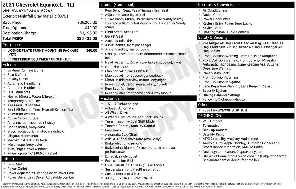 Used 2021 Nightfall Gray Metallic Chevrolet LT image 4
