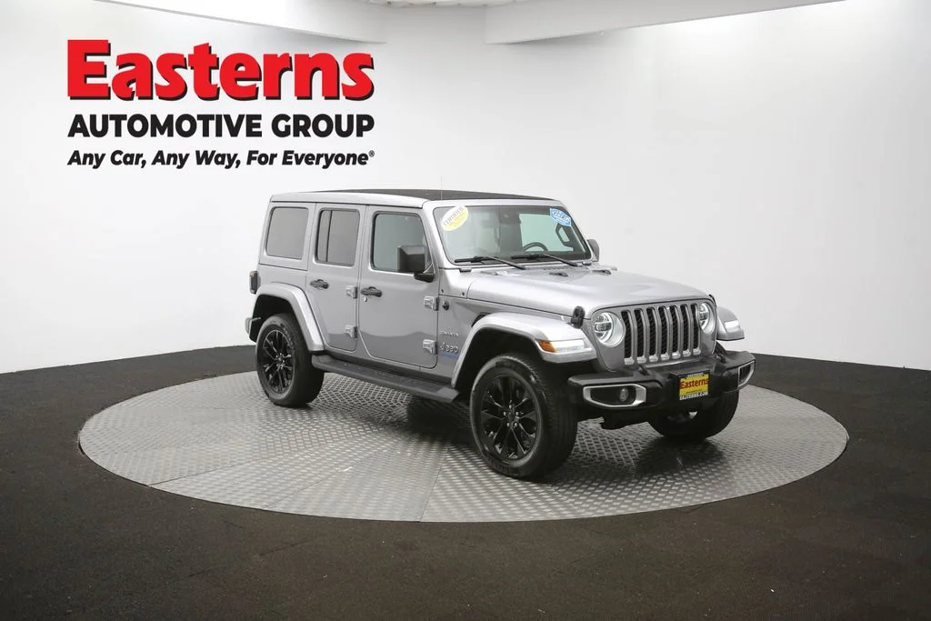 Used 2021 Silver Jeep Unlimited Sahara 4xe image 50