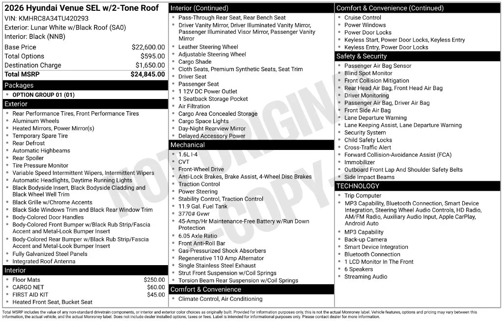 New 2026 White Hyundai SEL image 34