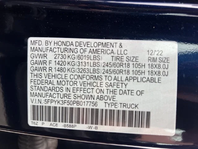 Used 2023 Obsidian Blue Pearl Honda RTL image 16