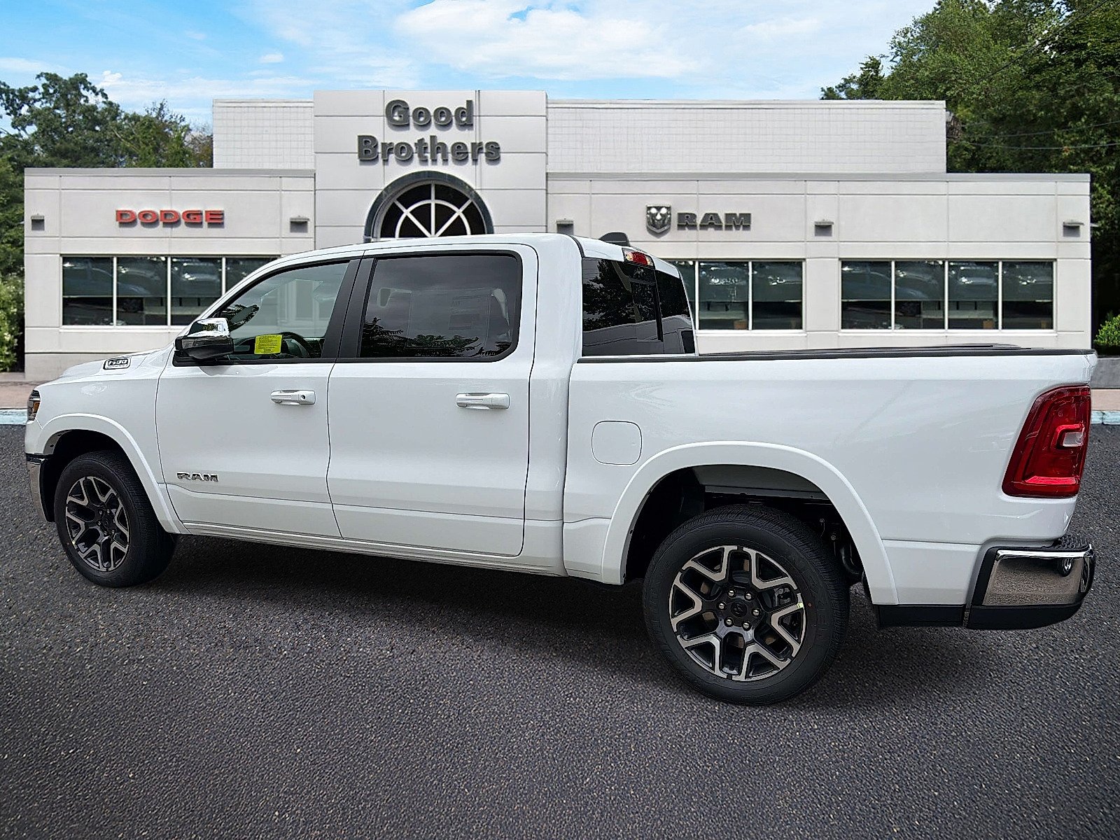 New 2027 Bright White Clear-Coat Exterior Paint RAM Laramie Crew Cab 4x4 5