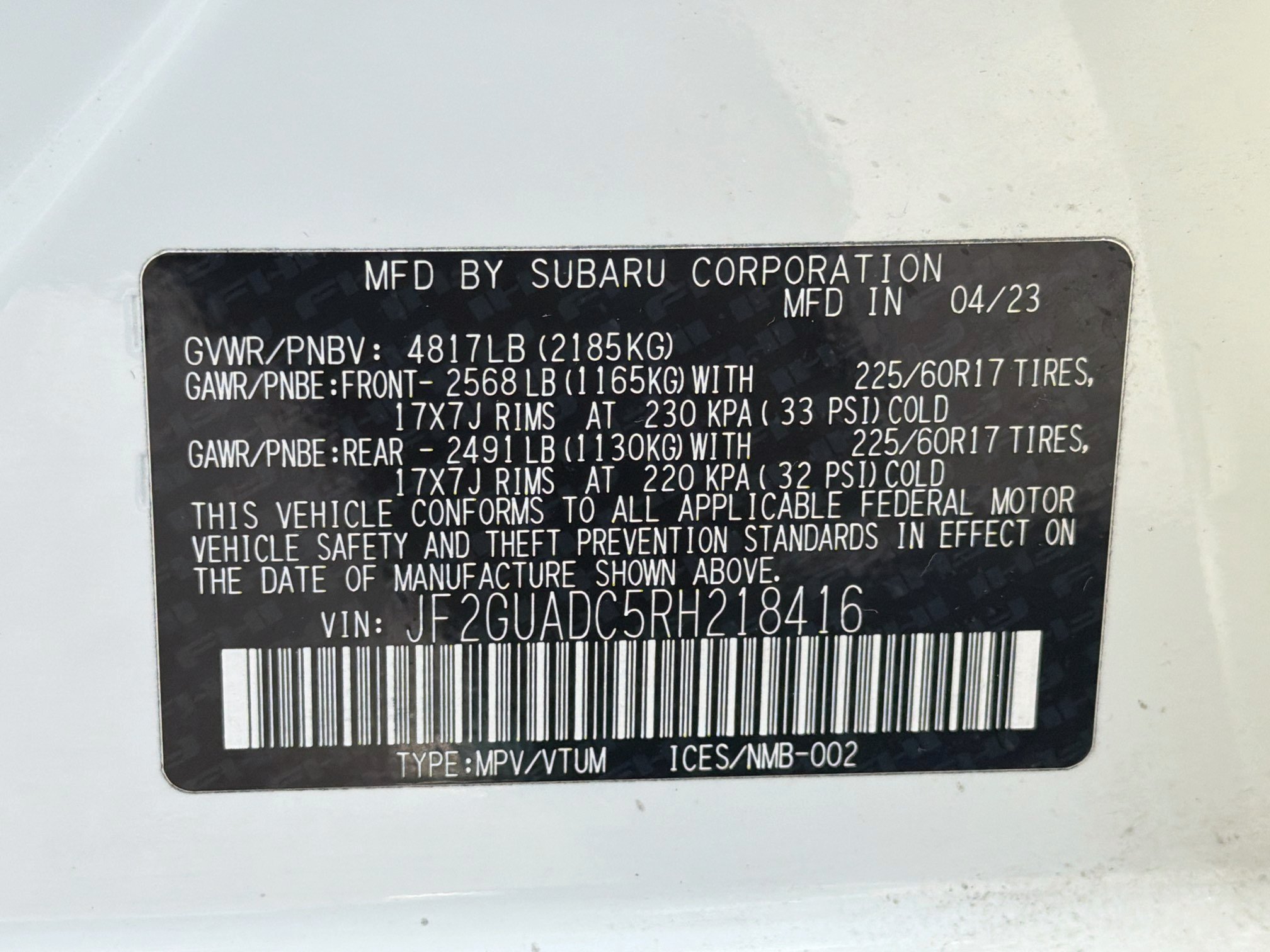 Used 2024 Crystal White Pearl Subaru Premium image 40