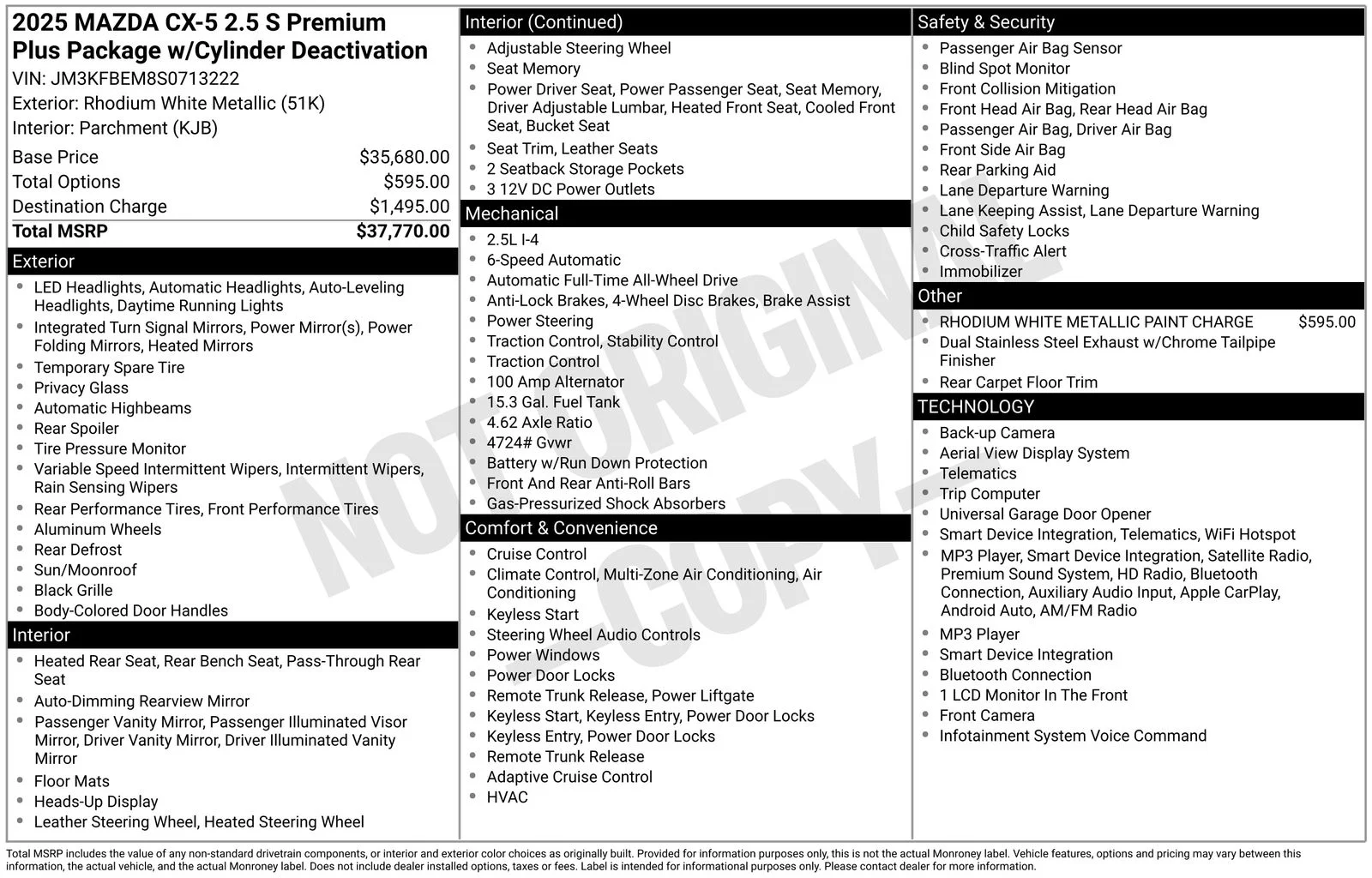 Certified Used 2025 Rhodium White Metallic Mazda 2.5 S Premium Plus Package image 26