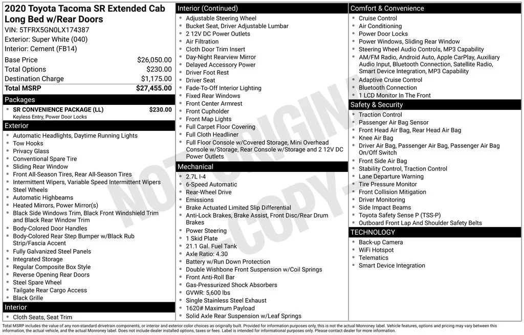 Used 2020 White Toyota SR image 16