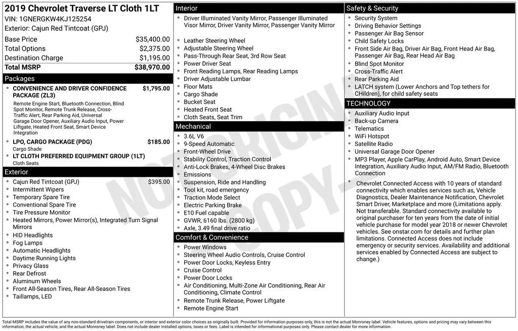 Used 2019 CAJUN RED TINTCOAT Chevrolet LT Cloth image 5
