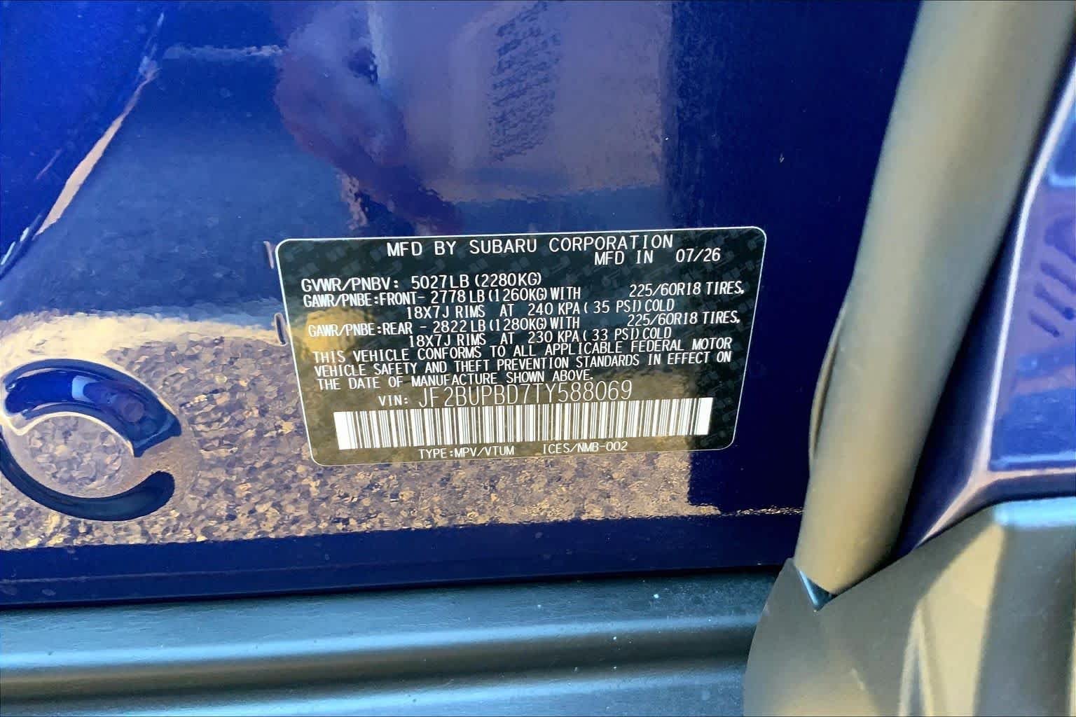 New 2026 SAPPHIRE BLUE PEARL Subaru Premium image 17