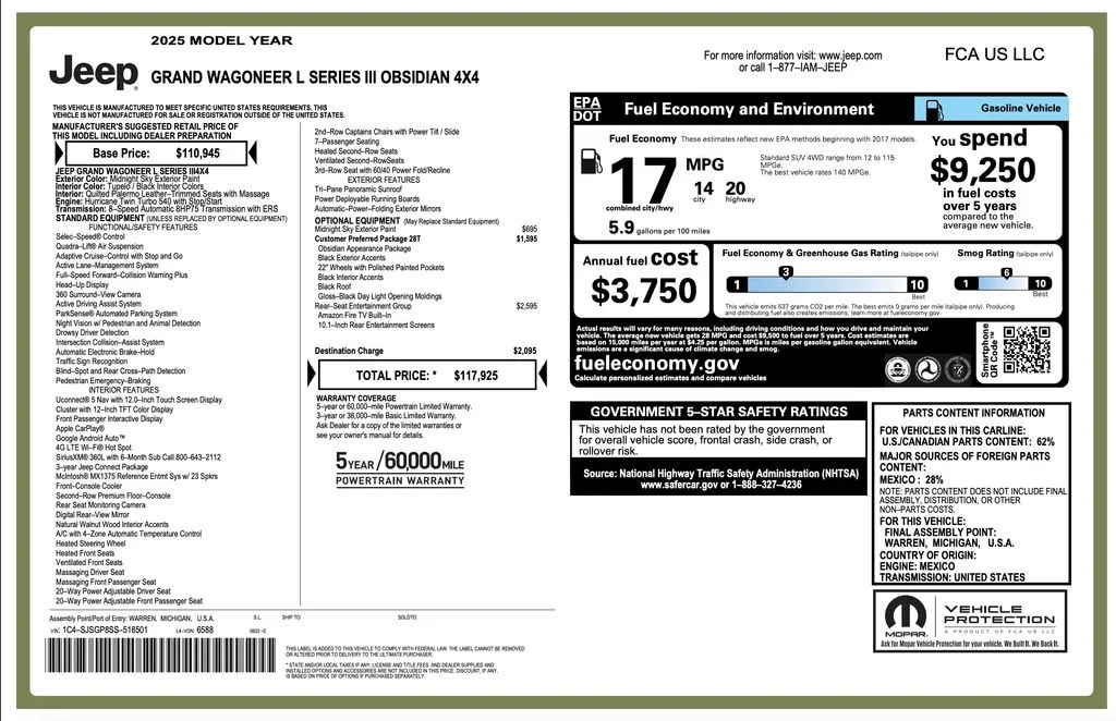 Used 2025 Black Jeep Series III Obsidian image 2