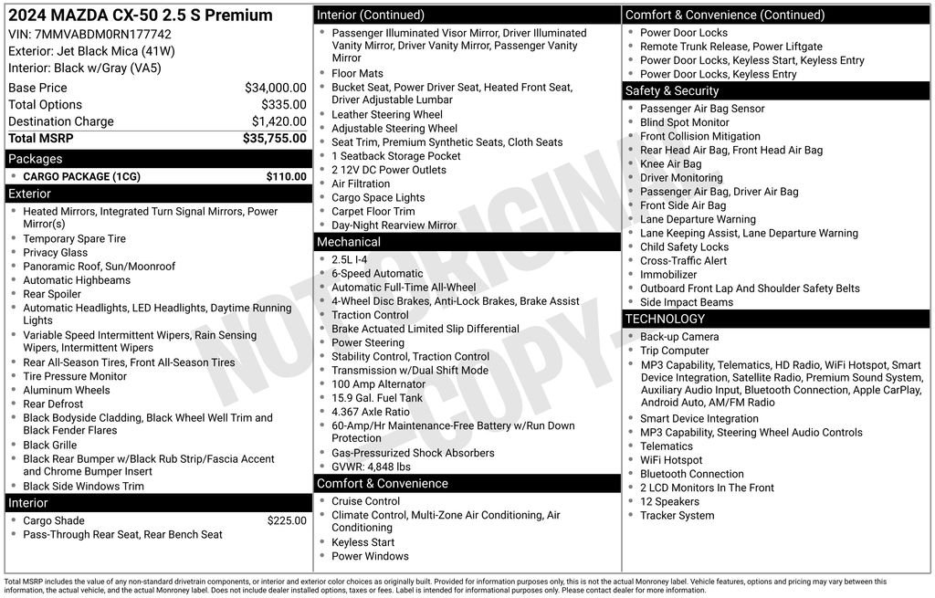 Used 2024 Black Mazda 2.5 S Premium Package image 3