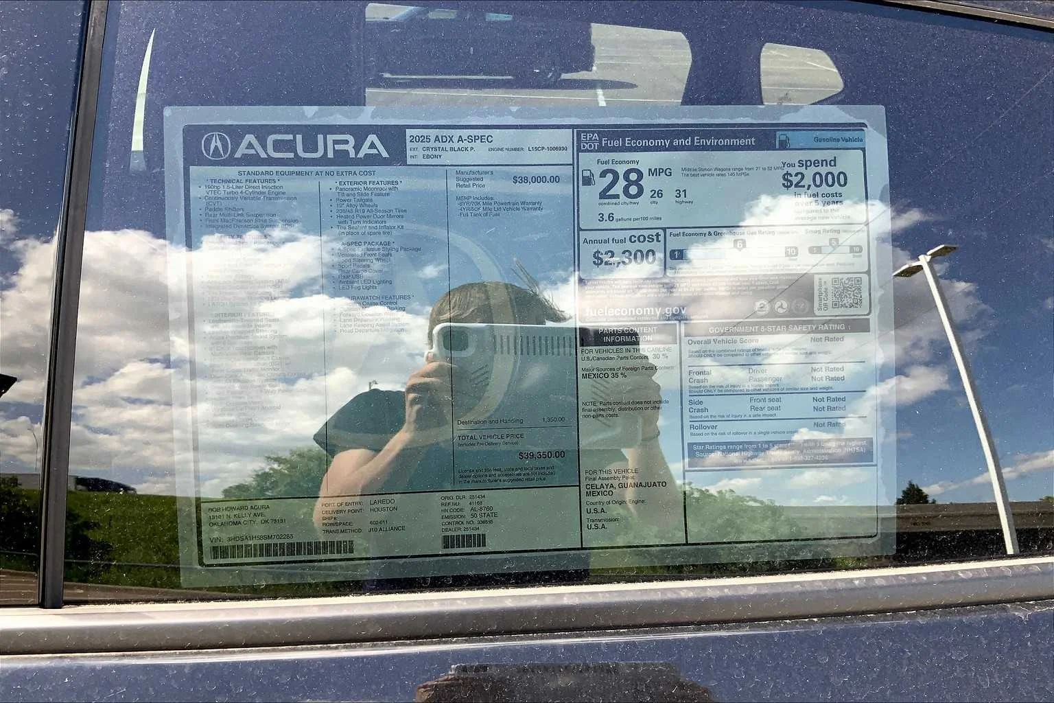 Certified Used 2025 Crystal Black Pearl Acura w/A-Spec Package image 17