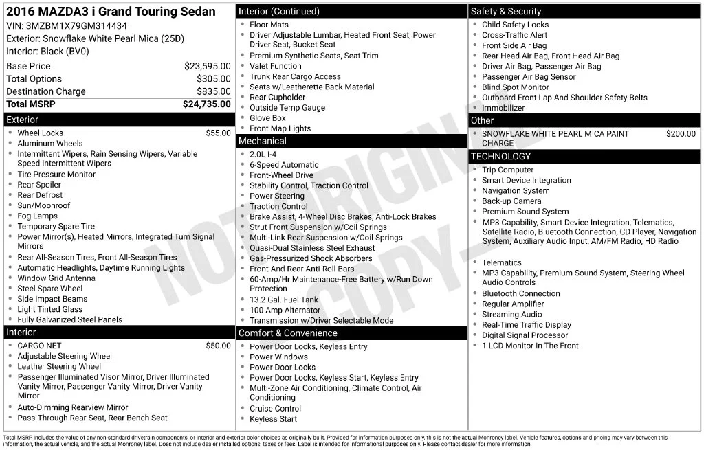 Used 2016 Snowflake White Pearl Mazda i Grand Touring image 11