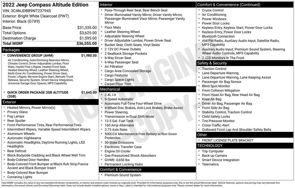 Used 2022 Bright White Clearcoat Jeep Latitude image 31