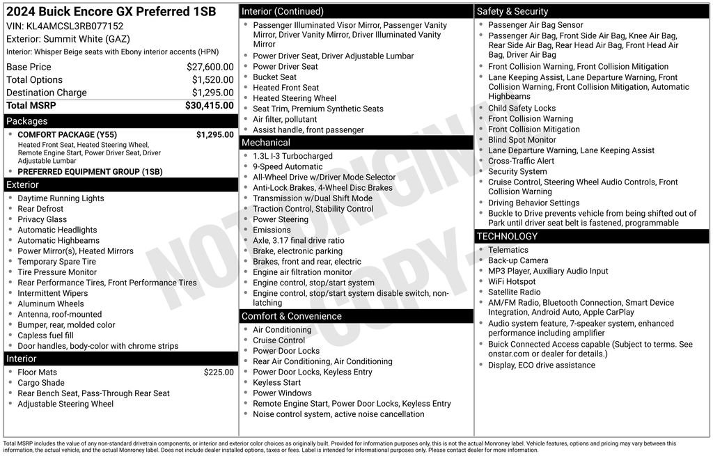Used 2024 White Buick Preferred image 6