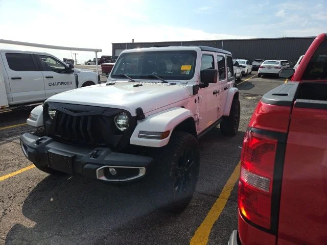 Certified Used 2023 Bright White Clearcoat Jeep Sahara 4xe image 1