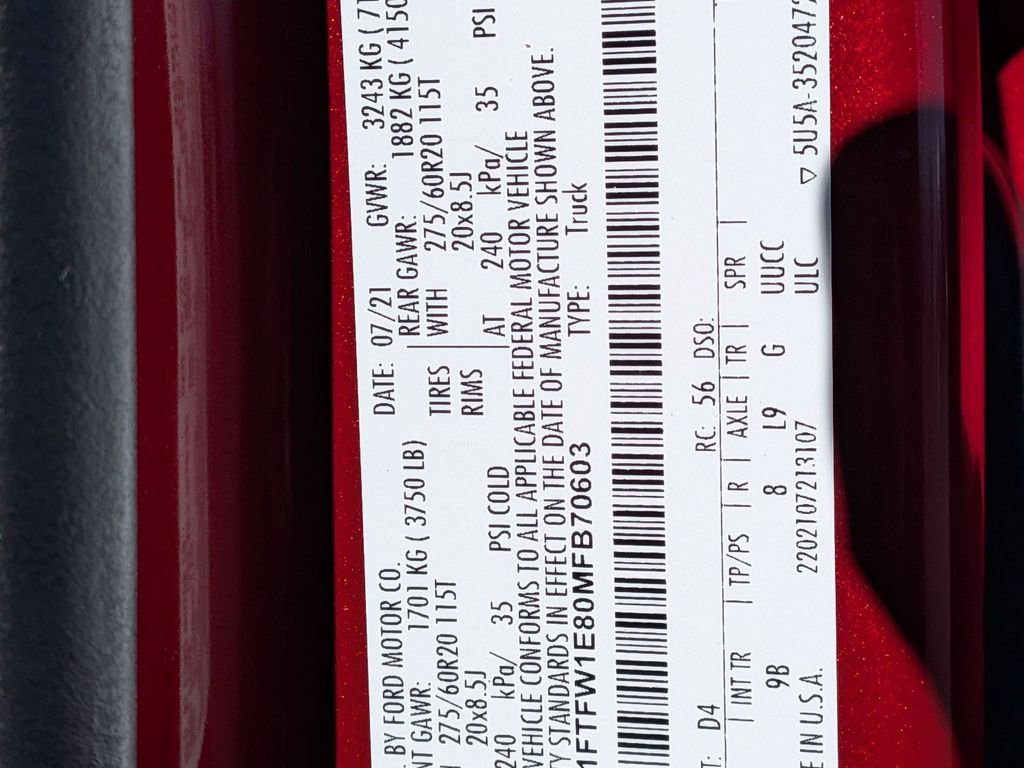 Used 2021 Rapid Red Metallic Tinted Clearcoat Ford Platinum image 26