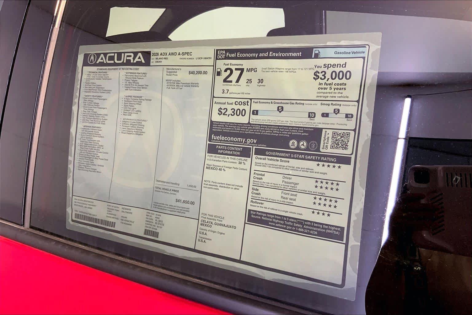 New 2026 Milano Red Acura With A-Spec Package image 19