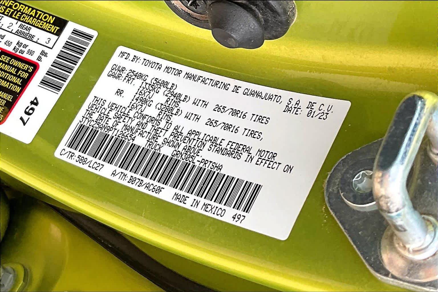 Used 2023 Electric Lime Metallic Toyota TRD Off Road image 34