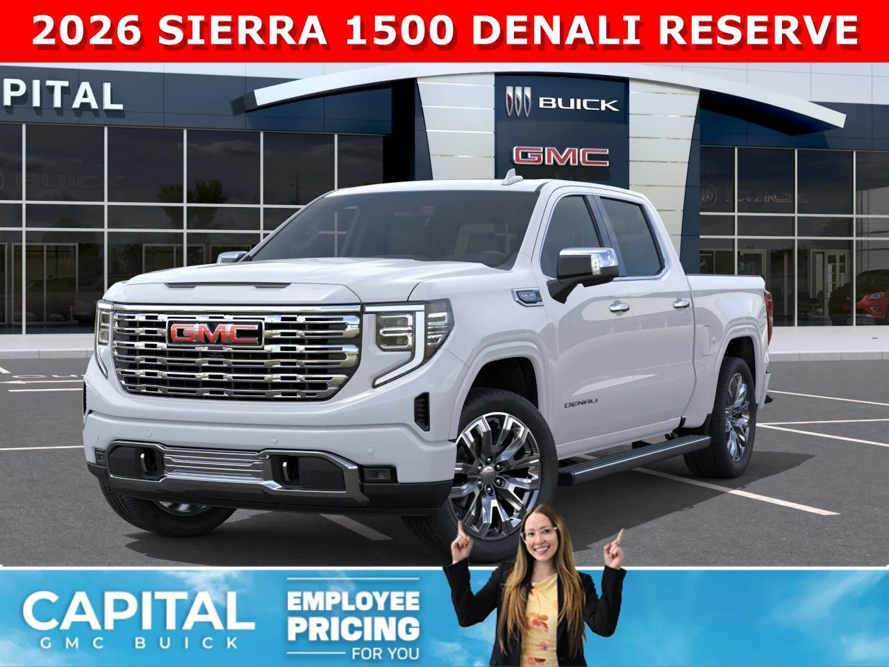 New 2026 GLACIER WHITE TRICOAT GMC Denali image 1