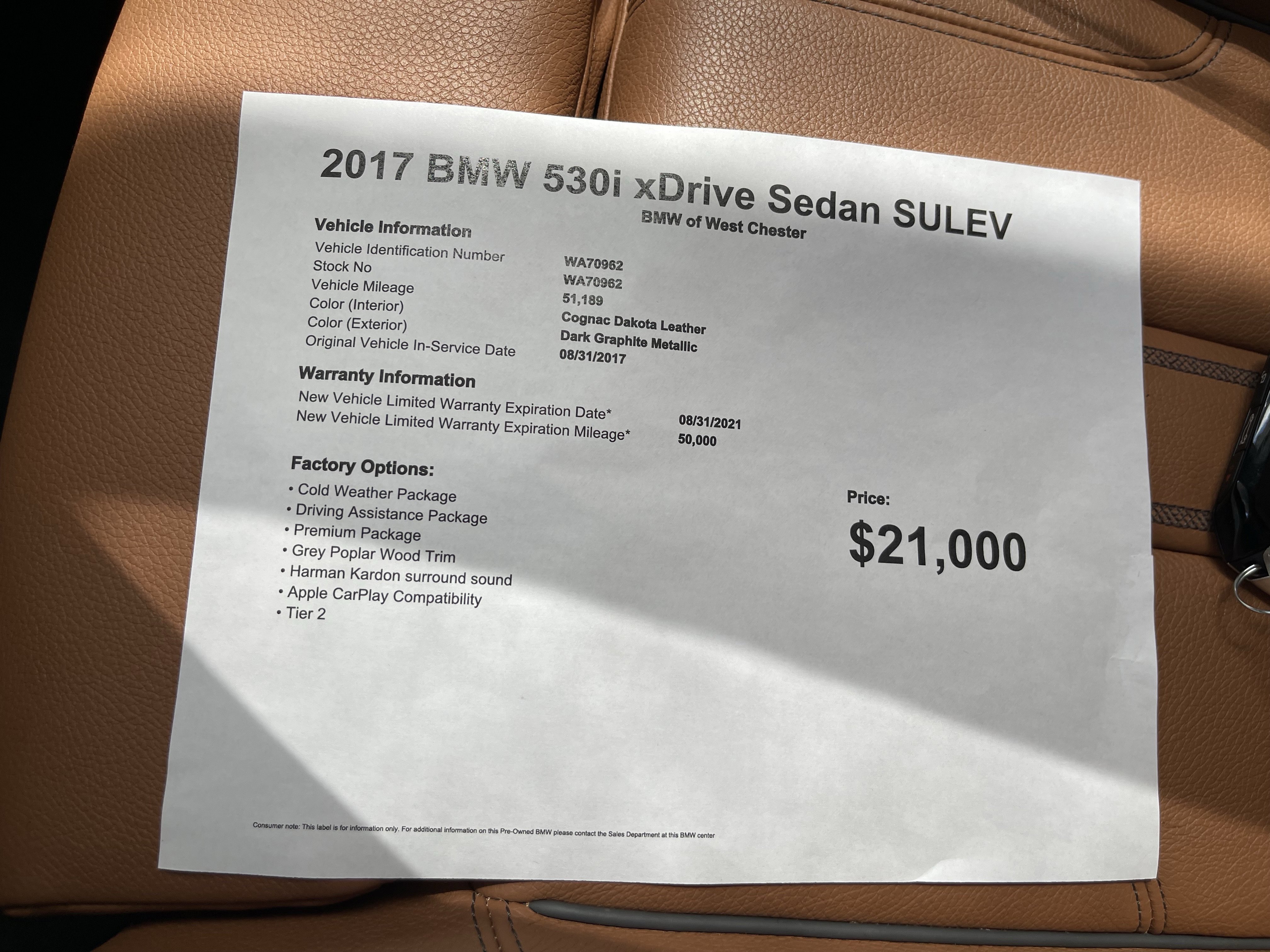 Used 2017 Dark Graphite Metallic BMW 530i xDrive image 18