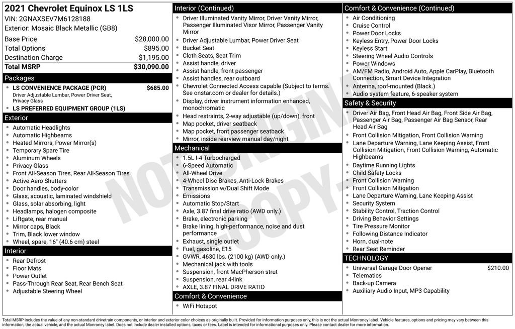 Used 2021 Black Chevrolet LS image 30