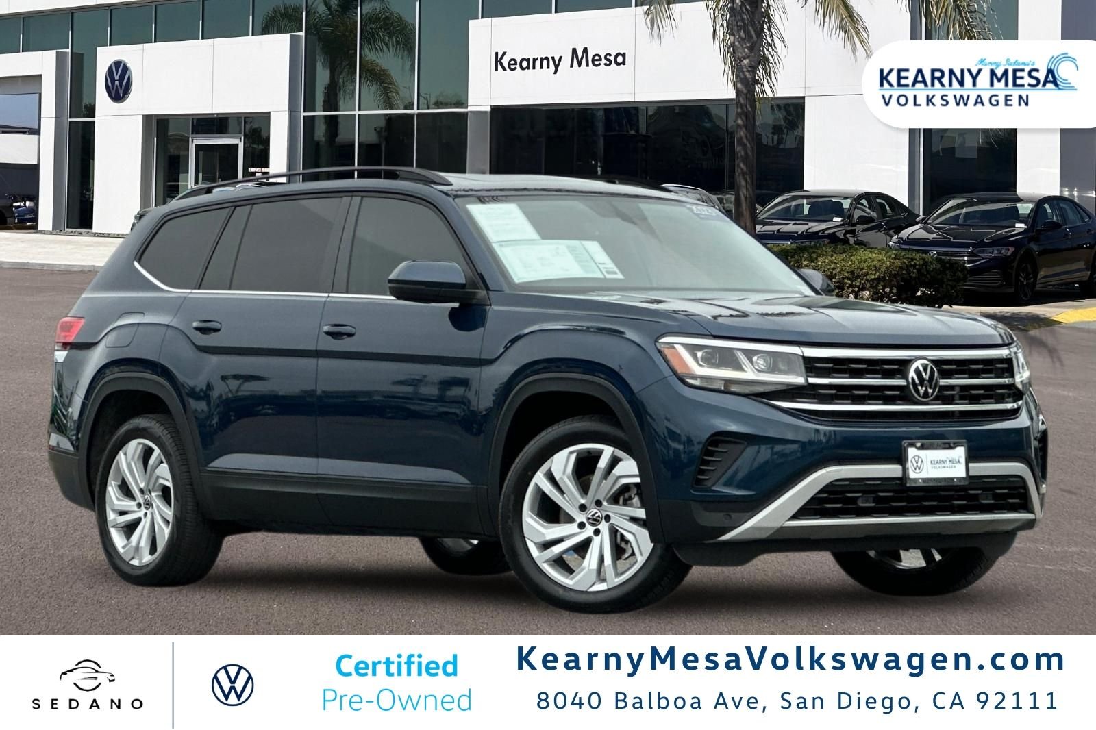 Certified Used 2023 Blue Metallic Volkswagen 3.6L V6 SE w/Technology image 1
