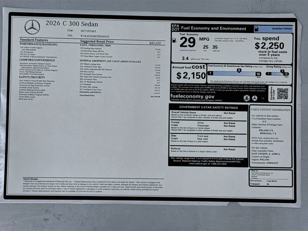 New 2026 Starling Blue Metallic Mercedes-Benz C 300 image 9