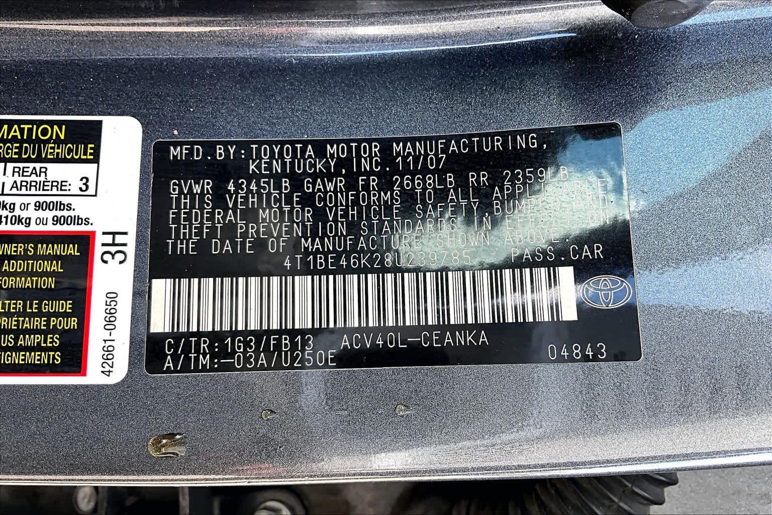 Used 2008 Magnetic Gray Metallic Toyota LE image 34