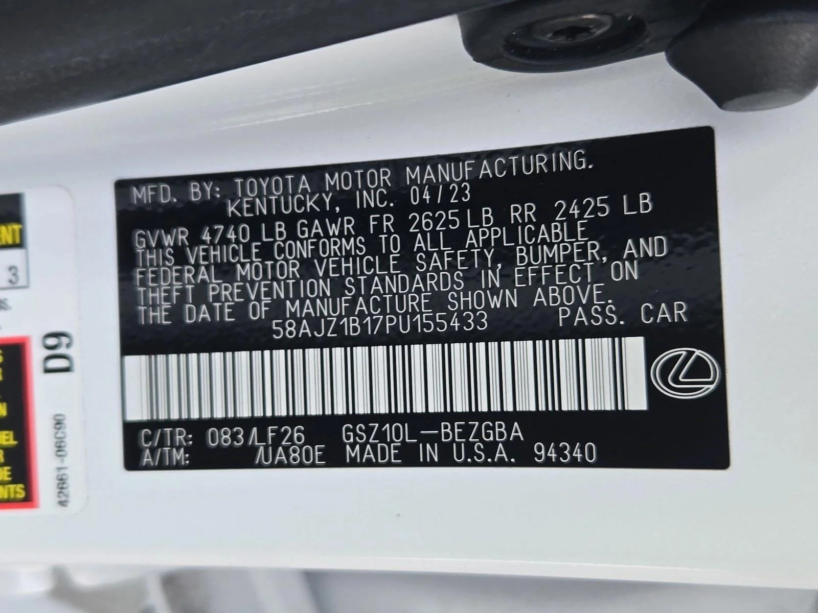 Certified Used 2023 Ultra White Lexus ES 350 F SPORT Handling image 25