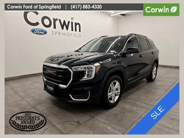 Used 2022 Ebony Twilight Metallic GMC SLE image 1