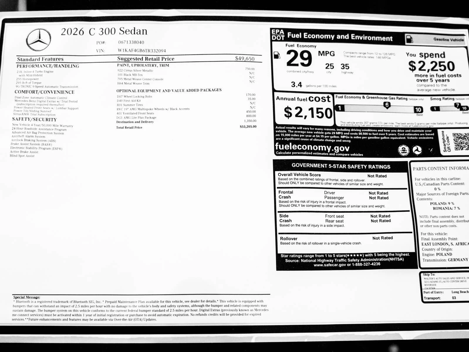 New 2026 Cirrus Silver M Mercedes-Benz C 300 image 26