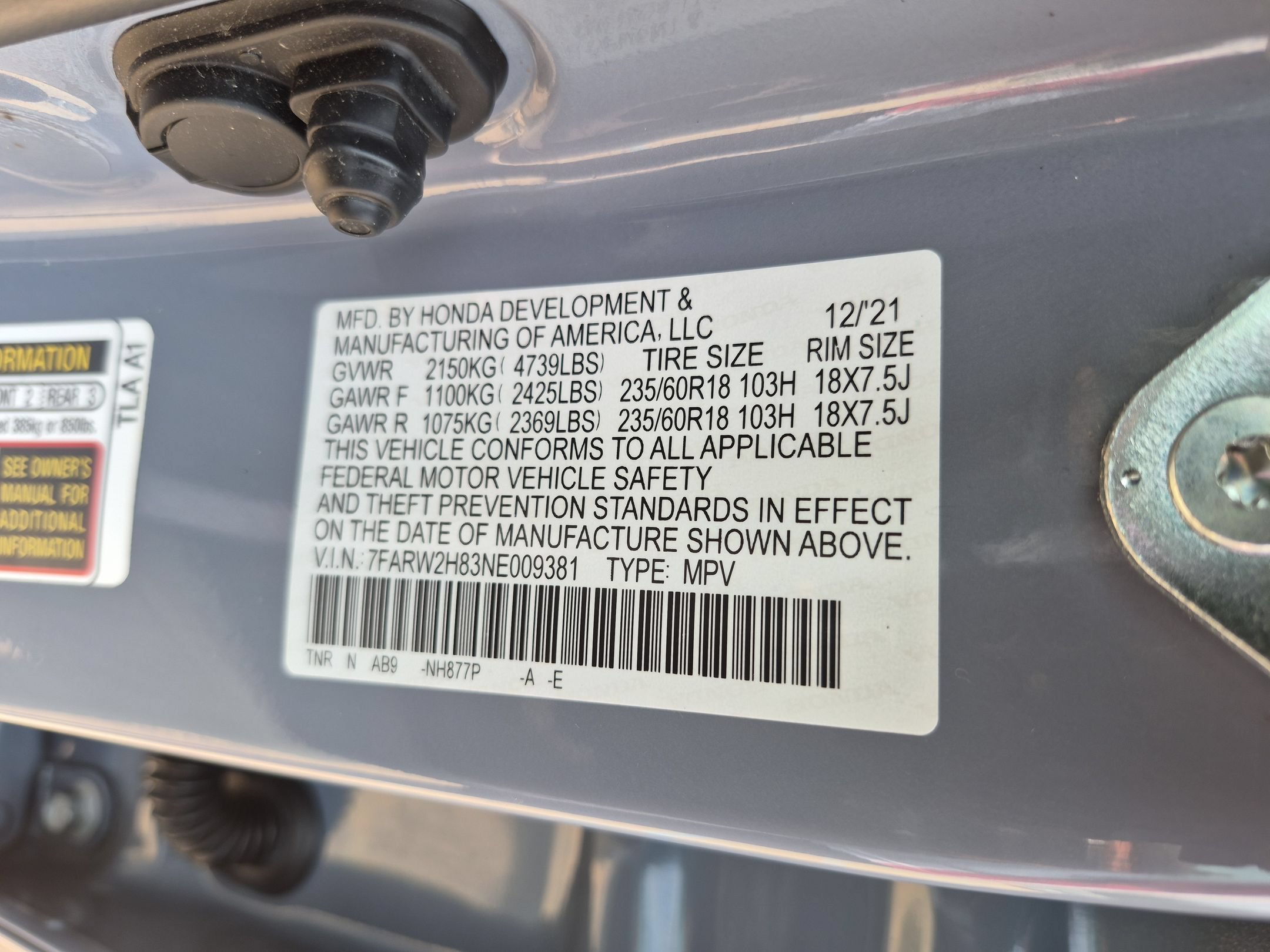 Certified Used 2022 Sonic Gray Pearl Honda EX-L AWD image 36