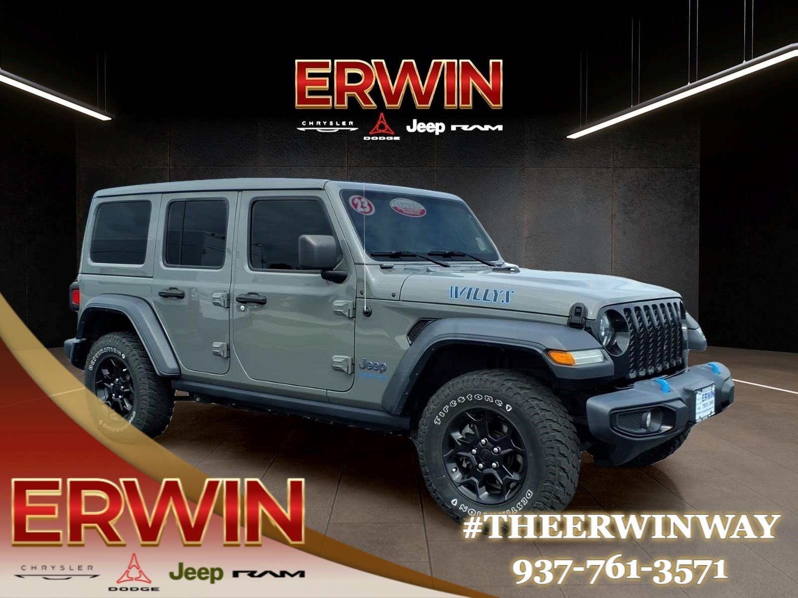 Certified Used 2023 Gray Jeep Willys 4xe image 1