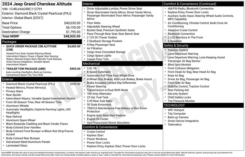 Certified Used 2024 Diamond Black Jeep Altitude image 8