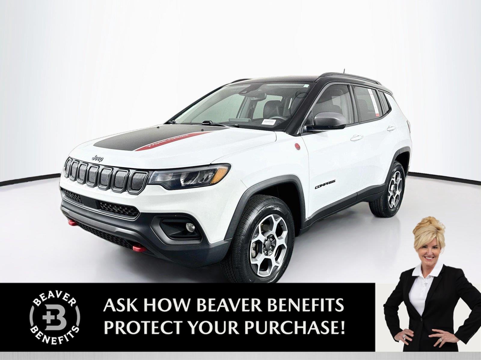 Used 2022 Bright White Clearcoat Jeep Trailhawk image 1