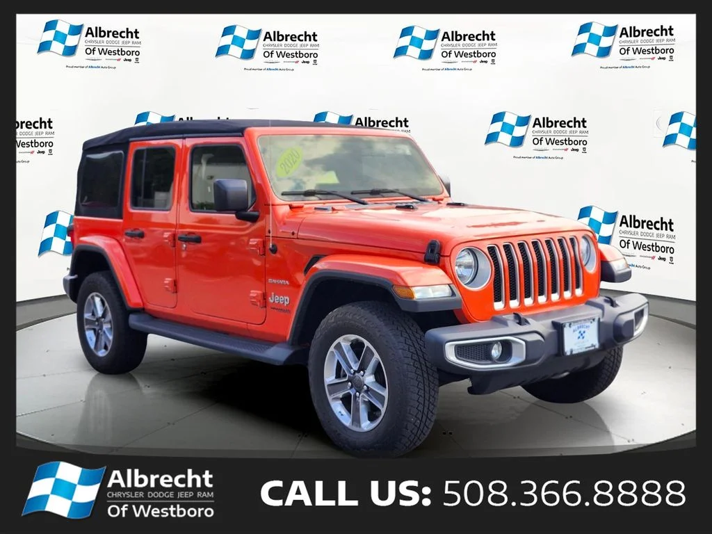 Used 2020 Orange Jeep Unlimited Sahara image 7