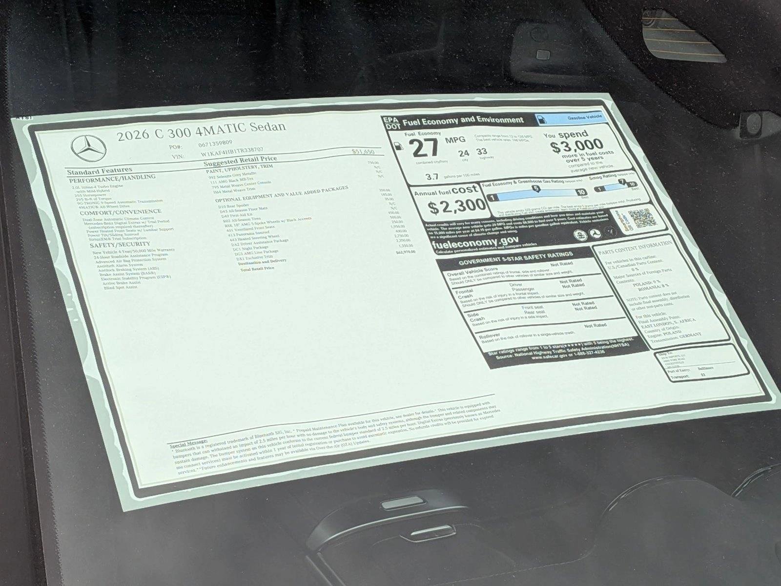 New 2026 Selenite Grey Metallic Mercedes-Benz C300 image 20