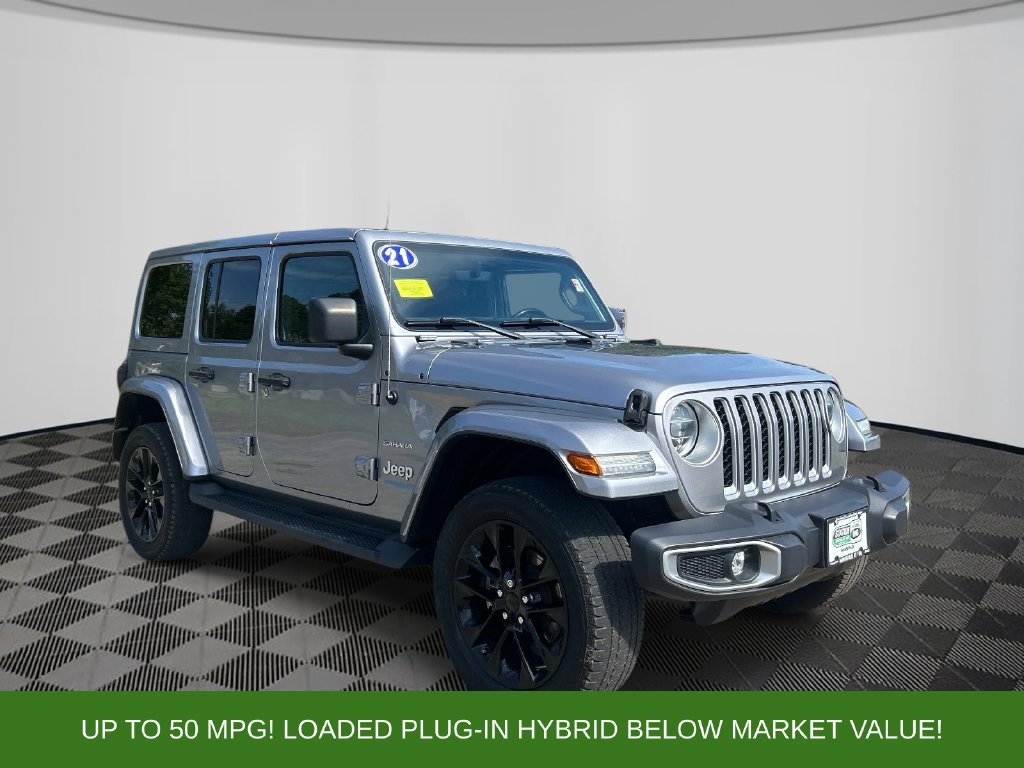 Used 2021 Silver Jeep Unlimited Sahara 4xe image 7