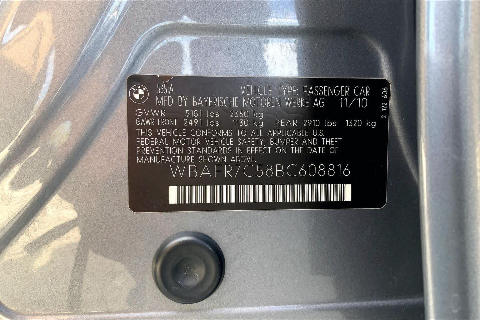 Used 2011 Titanium Silver Metallic BMW 535i image 28